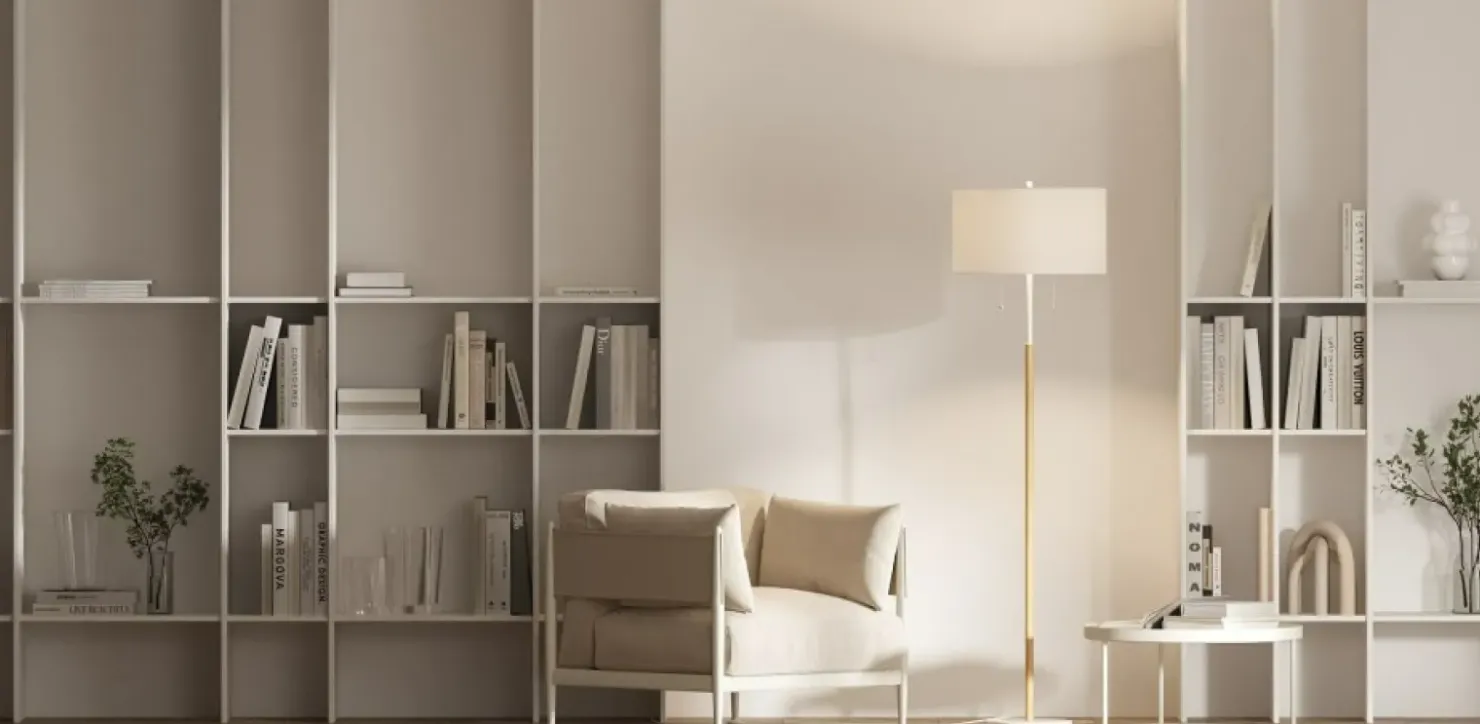 Ponadczasowa lampa podłogowa do sypialni LP-0304/2F WH FOGO | Kaja*Sklep Kaja Flash Sale