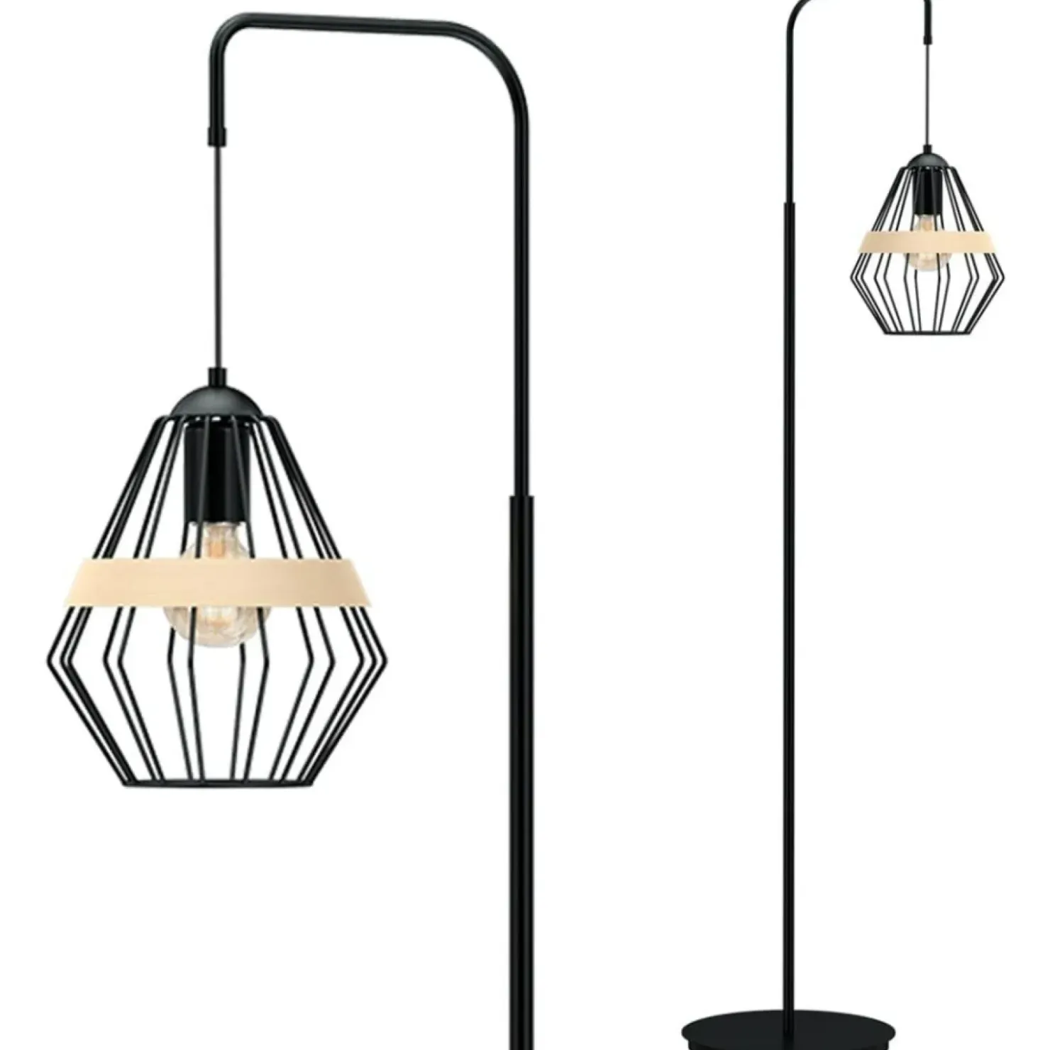 Ponadczasowa lampa podłogowa, druciany klosz MLP5528 z serii CLIFF | Kaja Oświet*Sklep Kaja Hot
