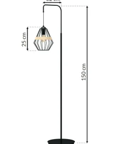 Ponadczasowa lampa podłogowa, druciany klosz MLP5528 z serii CLIFF | Kaja Oświet*Sklep Kaja Hot