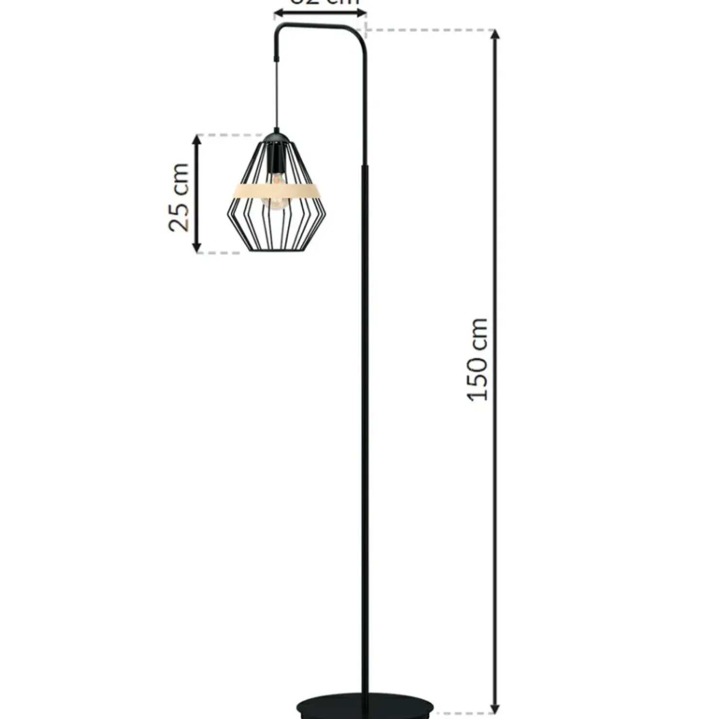 Ponadczasowa lampa podłogowa, druciany klosz MLP5528 z serii CLIFF | Kaja Oświet*Sklep Kaja Hot