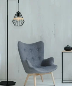 Ponadczasowa lampa podłogowa, druciany klosz MLP5528 z serii CLIFF | Kaja Oświet*Sklep Kaja Hot