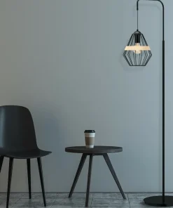 Ponadczasowa lampa podłogowa, druciany klosz MLP5528 z serii CLIFF | Kaja Oświet*Sklep Kaja Hot
