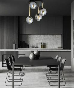 Ponadczasowa lampa sufitowa z ciemnymi kloszami 1259/4 z serii DOLCE*Sklep Kaja Best Sale