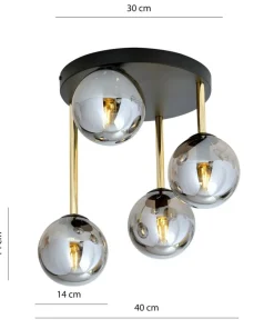 Ponadczasowa lampa sufitowa z ciemnymi kloszami 1259/4 z serii DOLCE*Sklep Kaja Best Sale