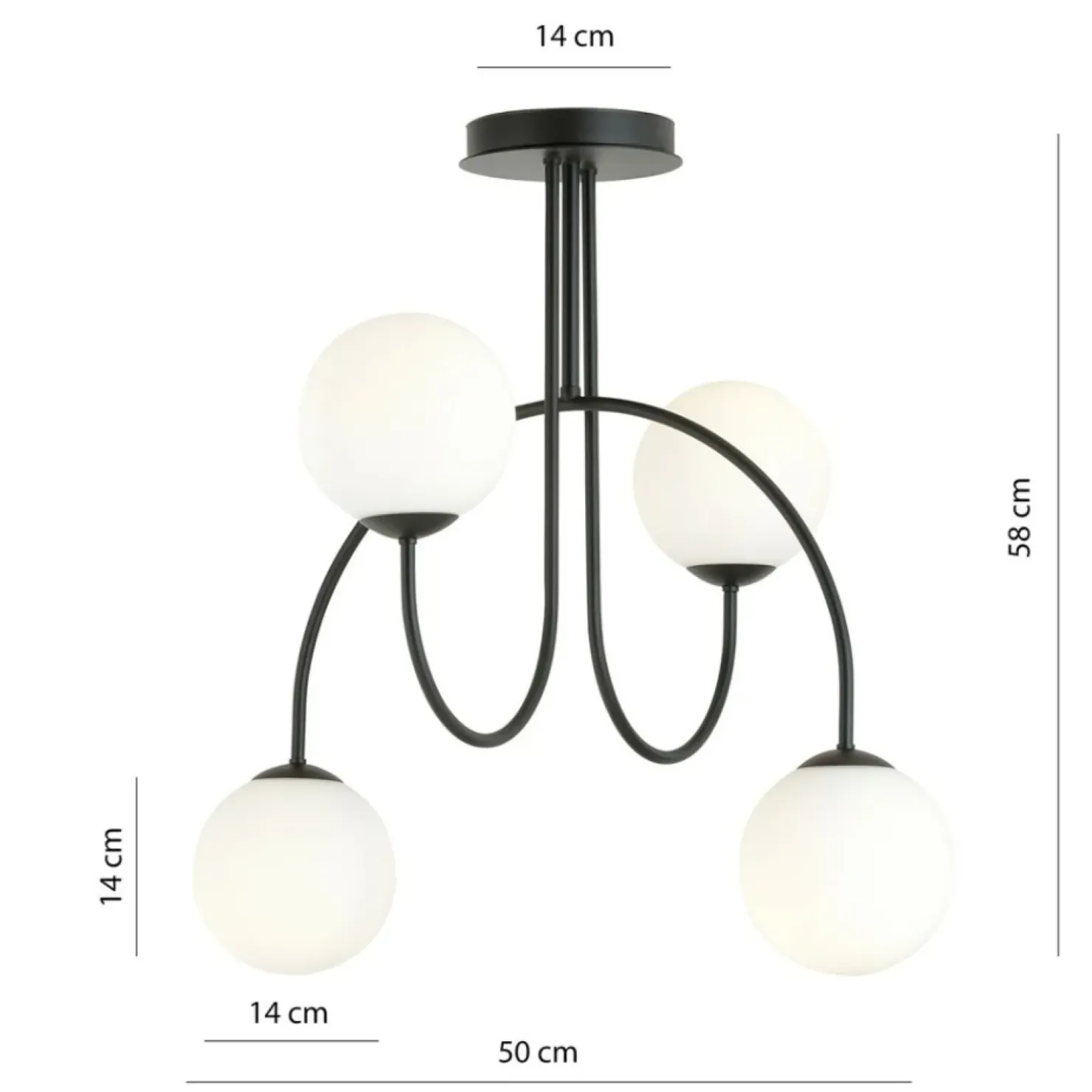 Best Sale Sklep Kaja Ponadczasowa lampa sufitowa z kloszami 1288/4A z serii ARCHI | Kaja
