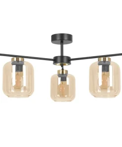 Clearance Sklep Kaja Ponadczasowa lampa sufitowa z bursztynowymi kloszami K-5511 z serii IGA