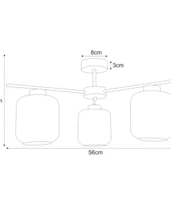 Clearance Sklep Kaja Ponadczasowa lampa sufitowa z bursztynowymi kloszami K-5511 z serii IGA