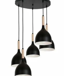 Outlet Sklep Kaja Ponadczasowa lampa wisząca, z drewnem LX 1878 z serii NOAK WOOD | Kaja