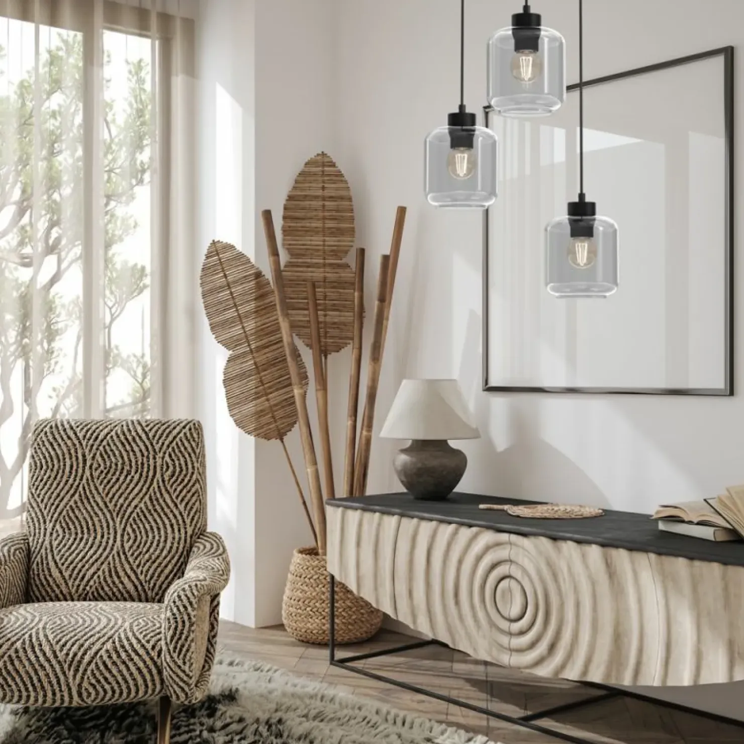 Sale Sklep Kaja Ponadczasowa lampa wisząca, klosze słoiki MLP8375 SOMBRA | Kaja