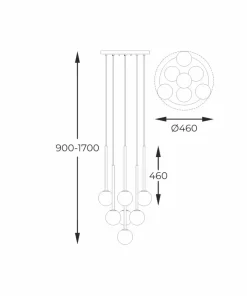 Fashion Sklep Kaja Ponadczasowa lampa wisząca na schody P0574-07F-F7AA ARCTURUS | Kaja