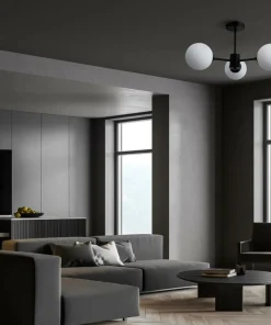 Outlet Sklep Kaja Ponadczasowa lampa z okrągłymi kloszami LP-1345/3P BK z serii ROMA