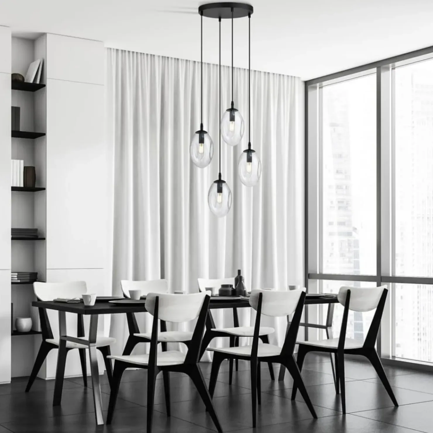 Best Sale Sklep Kaja Ponadczasowa lampa z podłużnymi kloszami 1265/4PREM z serii ASTRAL