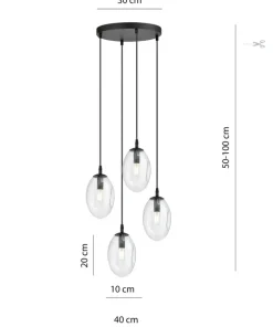 Best Sale Sklep Kaja Ponadczasowa lampa z podłużnymi kloszami 1265/4PREM z serii ASTRAL