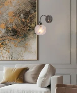 Ponadczasowa, srebrna lampa ścienna z kloszem 21-16317 BAIDA | Kaja*Sklep Kaja Best Sale