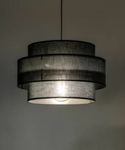 Store Sklep Kaja Ponadczasowy, czarny zwis z abażurem TK 4999 CALISTO BLACK | Kaja