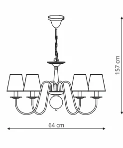 Ponadczasowy żyrandol z abażurami LP-88439/6P WERONA | Kaja*Sklep Kaja Shop