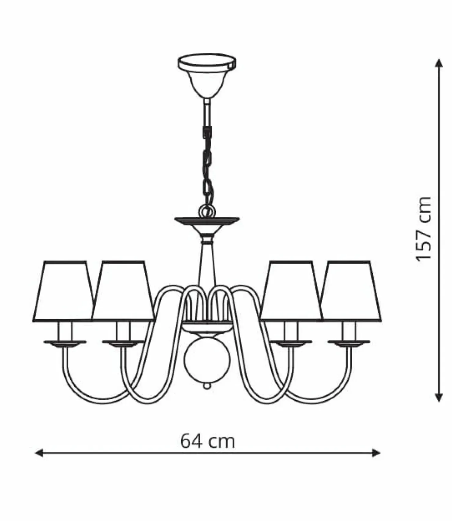 Ponadczasowy żyrandol z abażurami LP-88439/6P WERONA | Kaja*Sklep Kaja Shop