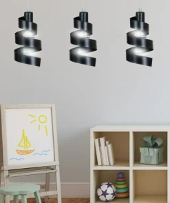 Sale Sklep Kaja Potrójna, czarna lampa wisząca, zawijasy 352/3 SAGA | Kaja Oświetlenie czarny