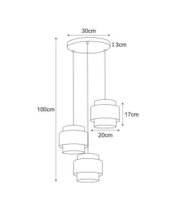 Potrójna, czarno-szara lampa wisząca, regulowana K-5172 z serii ETELA*Sklep Kaja Flash Sale