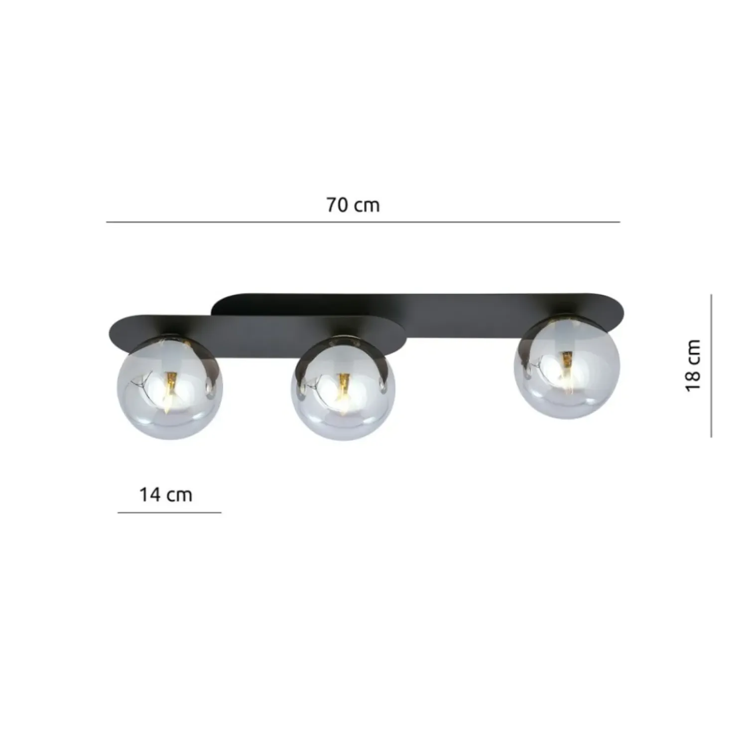 Potrójna, dwupoziomowa lampa sufitowa listwa 1119/3 PLAZA | Kaja*Sklep Kaja Discount