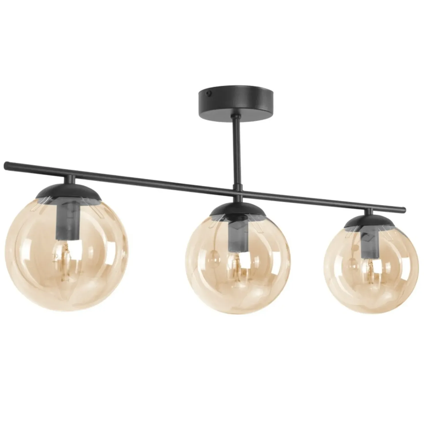 Best Sklep Kaja Potrójna lampa sufitowa w bursztynowym kolorze K-5164 z serii DELTA