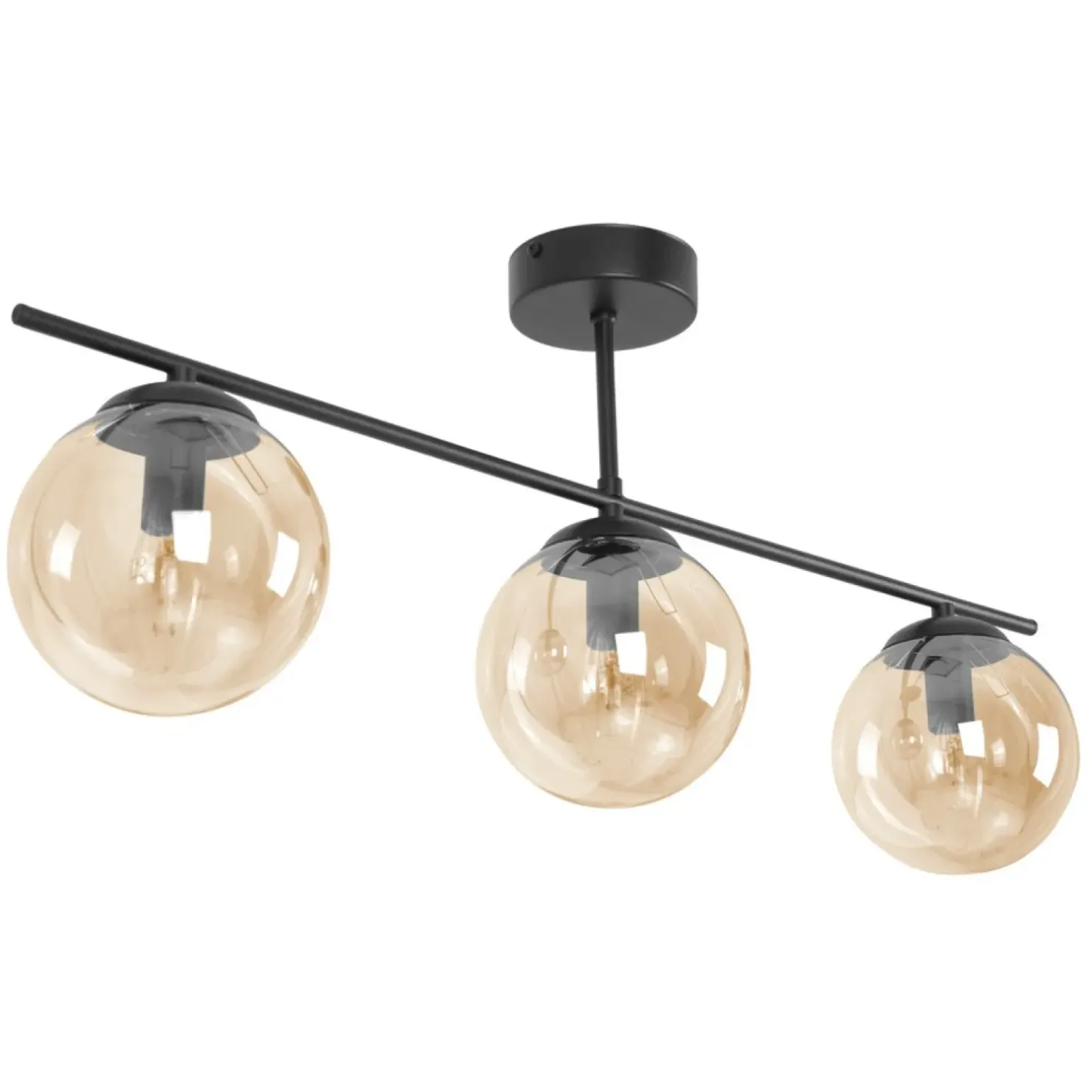 Best Sklep Kaja Potrójna lampa sufitowa w bursztynowym kolorze K-5164 z serii DELTA