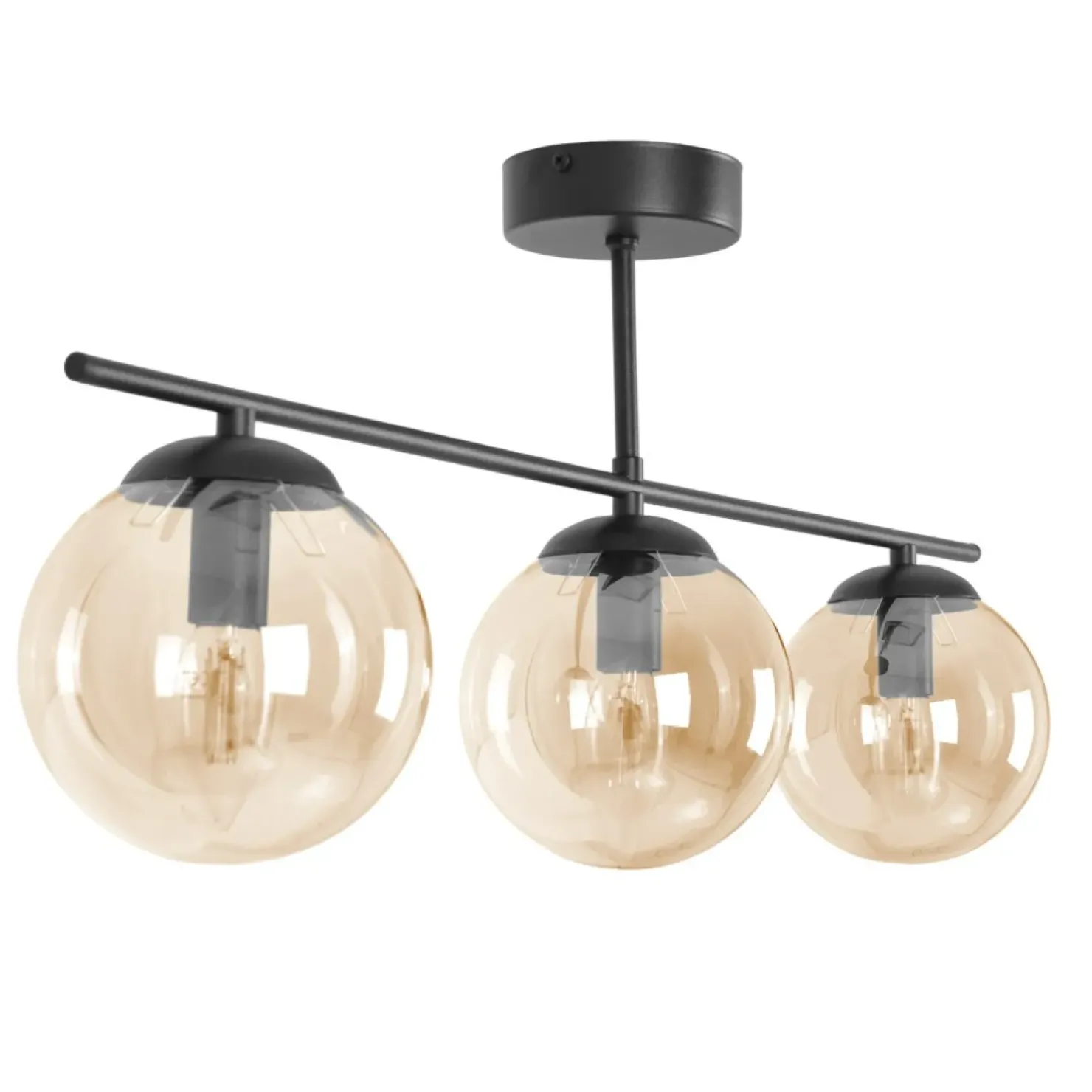 Best Sklep Kaja Potrójna lampa sufitowa w bursztynowym kolorze K-5164 z serii DELTA