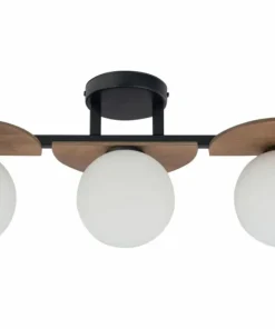 Best Sale Sklep Kaja Potrójna lampa sufitowa z elementami drewna SIG 33302 z serii MIRROR