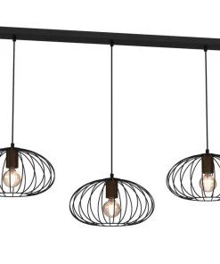 Store Sklep Kaja Potrójna lampa wisząca, brązowe elementy MLP7960 z serii MERIDIANO | Kaja Oświet