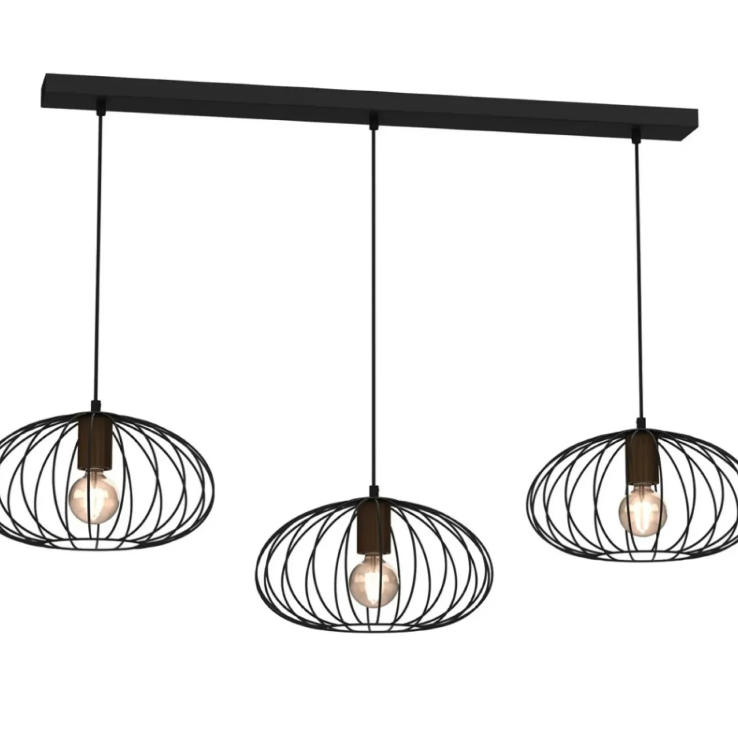 Store Sklep Kaja Potrójna lampa wisząca, brązowe elementy MLP7960 z serii MERIDIANO | Kaja Oświet