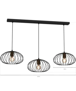 Store Sklep Kaja Potrójna lampa wisząca, brązowe elementy MLP7960 z serii MERIDIANO | Kaja Oświet