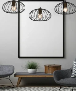 Store Sklep Kaja Potrójna lampa wisząca, brązowe elementy MLP7960 z serii MERIDIANO | Kaja Oświet