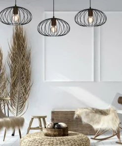 Store Sklep Kaja Potrójna lampa wisząca, brązowe elementy MLP7960 z serii MERIDIANO | Kaja Oświet