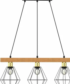 Fashion Sklep Kaja Potrójna lampa wisząca, czarny, druciany klosz LX 4106 z serii VASTRA