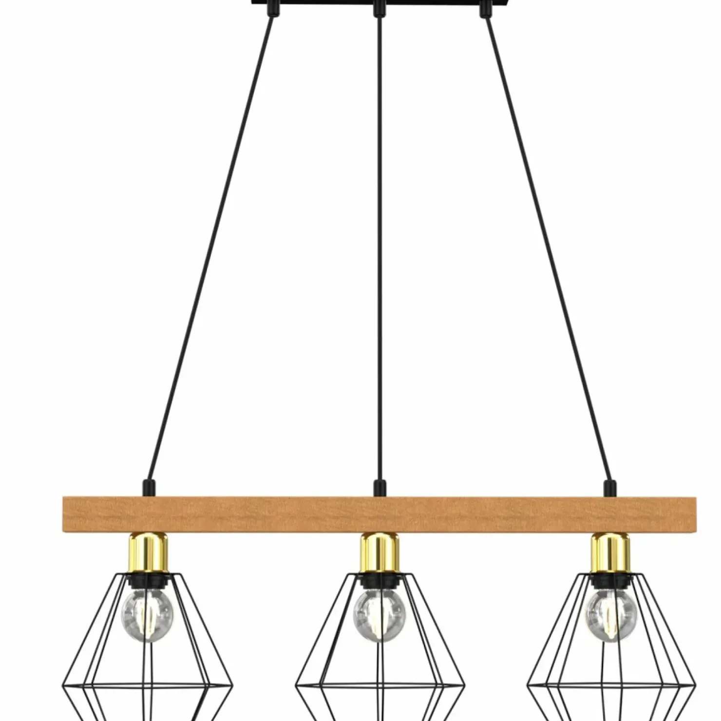 Fashion Sklep Kaja Potrójna lampa wisząca, czarny, druciany klosz LX 4106 z serii VASTRA