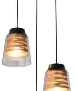 Best Sale Sklep Kaja Potrójna lampa wisząca do kuchni 33-78988 FRESNO | Kaja Oświetlenie czarny