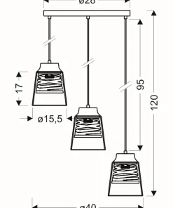 Best Sale Sklep Kaja Potrójna lampa wisząca do kuchni 33-78988 FRESNO | Kaja Oświetlenie czarny