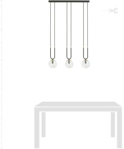 Shop Sklep Kaja Potrójna lampa wisząca do oświetlenia stołu 1114/3 GLAM | Kaja