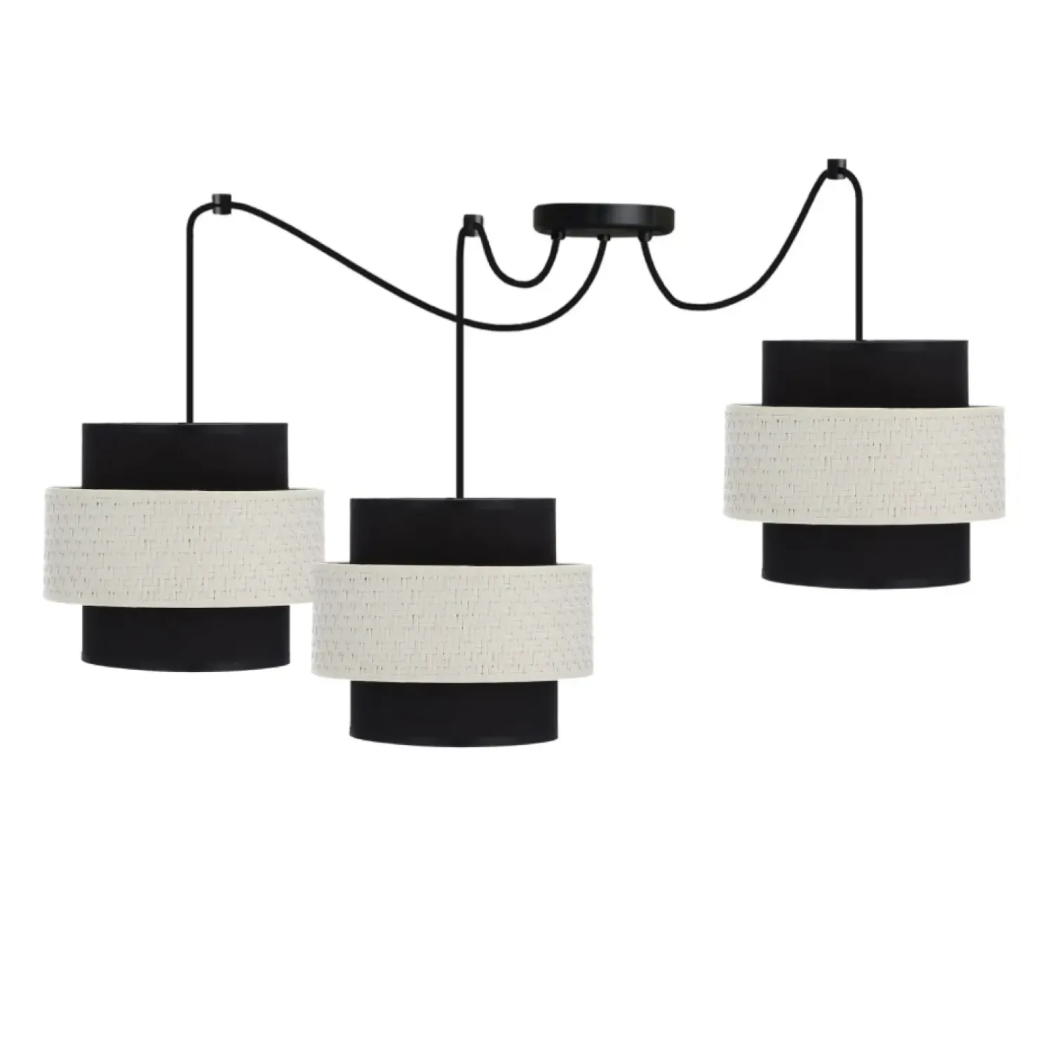 Discount Sklep Kaja Potrójna lampa wisząca do salonu, z abażurami 33-17864 z serii BENETA | Kaja Ośw