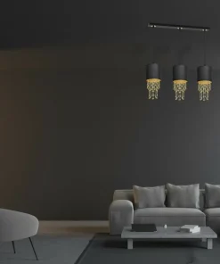 Potrójna lampa wisząca do salonu z abażurem MLP64400 z serii ALMERIA | Kaja Oświ*Sklep Kaja Flash Sale
