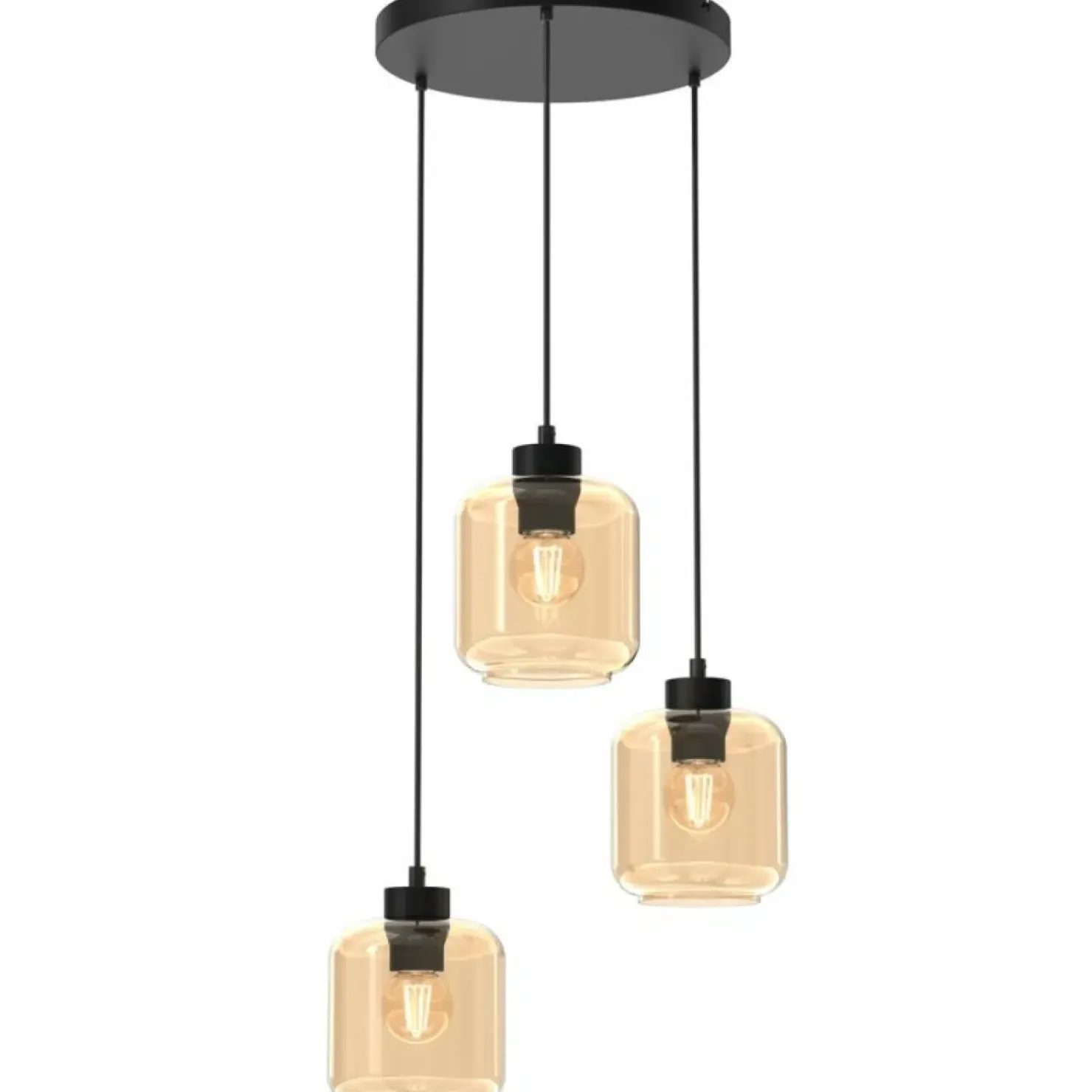 Shop Sklep Kaja Potrójna lampa wisząca, kremowe klosze MLP8372 SOMBRA | Kaja