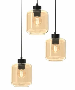 Shop Sklep Kaja Potrójna lampa wisząca, kremowe klosze MLP8372 SOMBRA | Kaja