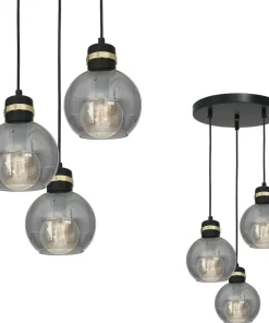 Best Sklep Kaja Potrójna lampa wisząca na okrągłej podstawie MLP6533 OMEGA | Kaja