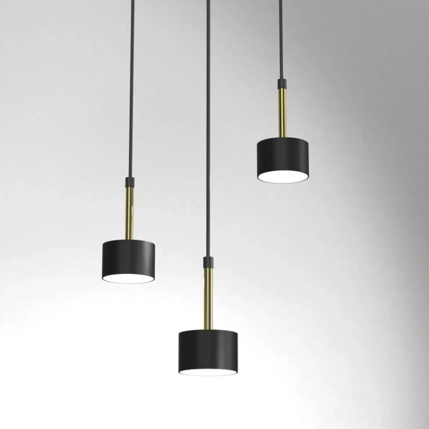 Best Sale Sklep Kaja Potrójna lampa wisząca w czarno-złotym kolorze MLP7762 z serii ARENA | Kaja Oświ