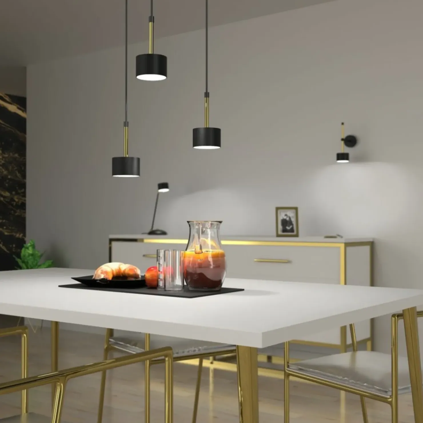 Best Sale Sklep Kaja Potrójna lampa wisząca w czarno-złotym kolorze MLP7762 z serii ARENA | Kaja Oświ