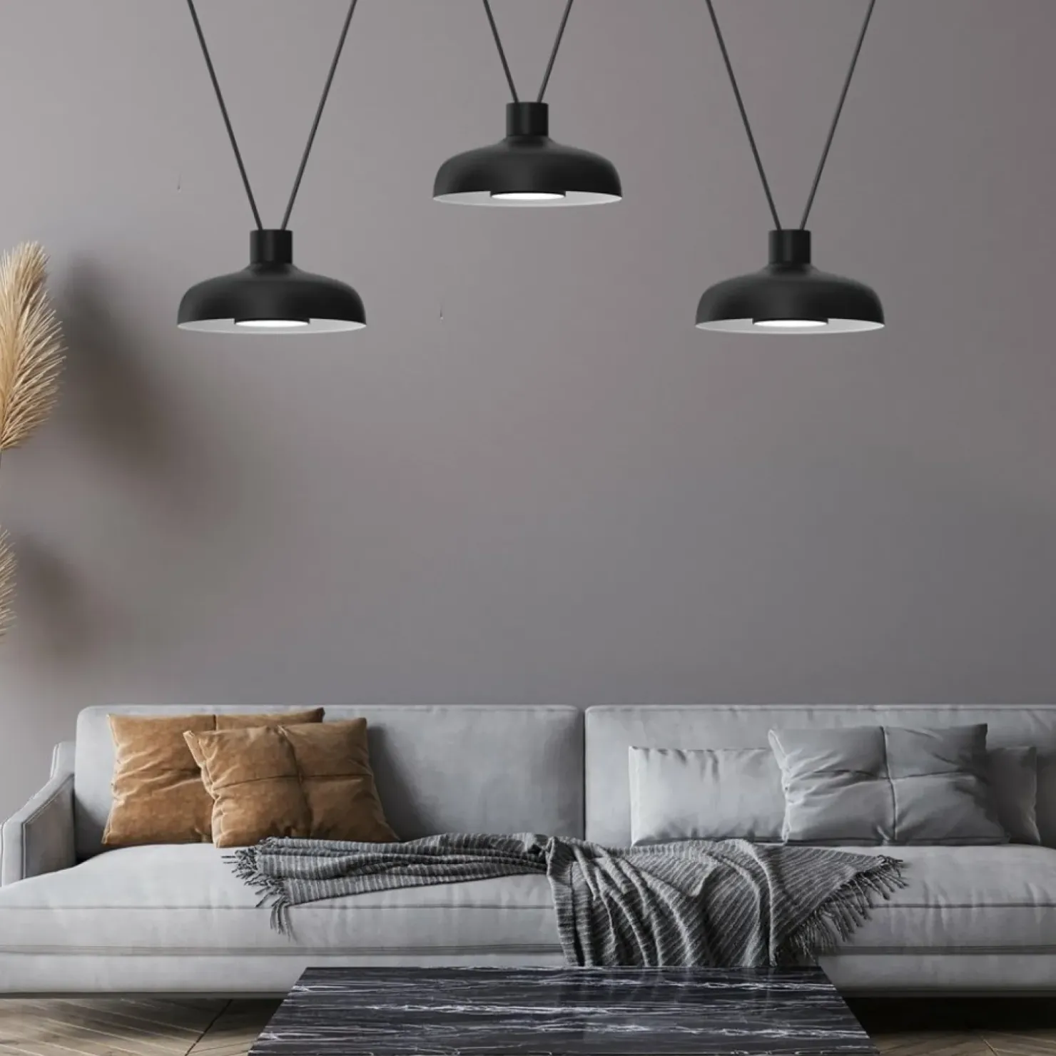 New Sklep Kaja Potrójna lampa wisząca w loftowym wydaniu MLP8820 z serii LINEA | Kaja Oświetlen