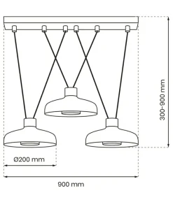 New Sklep Kaja Potrójna lampa wisząca w loftowym wydaniu MLP8820 z serii LINEA | Kaja Oświetlen