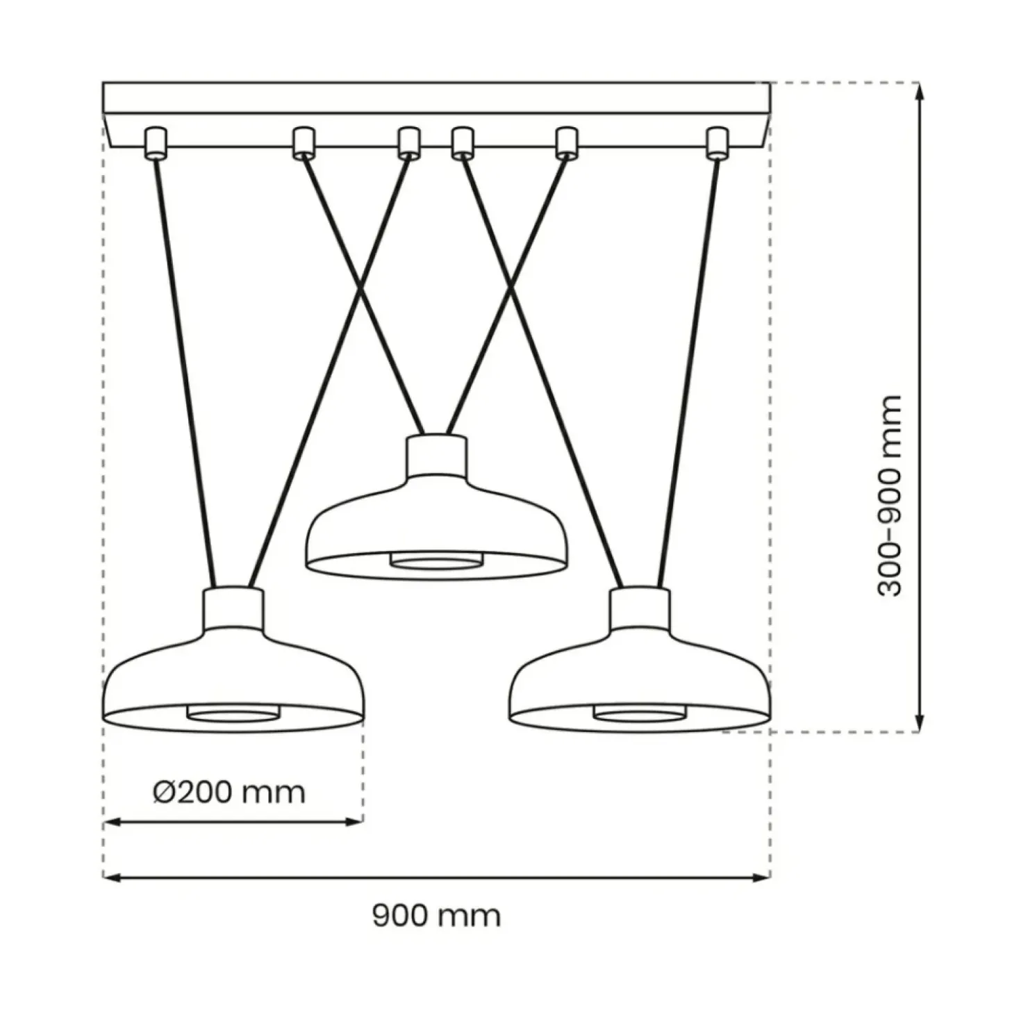 New Sklep Kaja Potrójna lampa wisząca w loftowym wydaniu MLP8820 z serii LINEA | Kaja Oświetlen