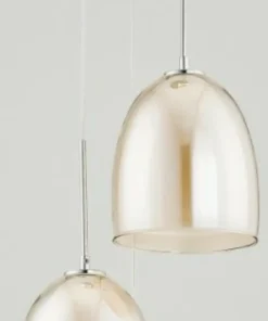Discount Sklep Kaja Potrójna lampa wisząca z bursztynowymi kloszami AL 60142 | Kaja