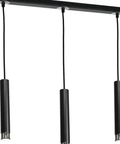 Discount Sklep Kaja Potrójna lampa wisząca z czarnymi tubami MLP6232 z serii DANI | Kaja Oświetlenie
